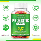 Probiotic Gummies for Adults and Kids Max Strength 5 Billion CFU | Organic Sugar Free Gummies for Digestive Health | 100 Count Vegan Gluten Free Chewable Probiotics Gummies for Men Women and Children