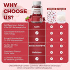 GREENPEOPLE Cortisol Supplements for Women & Men - Cortisol Reducer Detox Manager w/KSM-66 Ashwagandha/Magnesium/L-theanine/GABA/Vitamin B6 for Mood/Sleep/Stress Relief 90 CT Raspberry Flavor Gummies