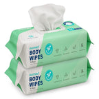 Extra Large Body Wipes No-Rinse Bathing, 9"x12" Shower Wipes, Moisture and Hypoallergenic, Home Essentials for Adults and Elderly Care, 100 Count (2 Packs)