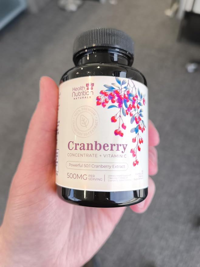 Cranberry Extract 500mg Per Serving - Cranberry Powder Supplement with Vitamins C - Urinary Tract Health Support, Cran Berry Fruit, Sugar Free Formula, Bottled in USA - 60 Capsules