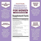 Prebiotics and Probiotics for Women - with Black Cohosh and Red Clover for Gut, Vaginal and Immune Health Support, Whole Food Digestive Enzymes Capsules, Lactobacillus Probiotic Supplement, 60 Count