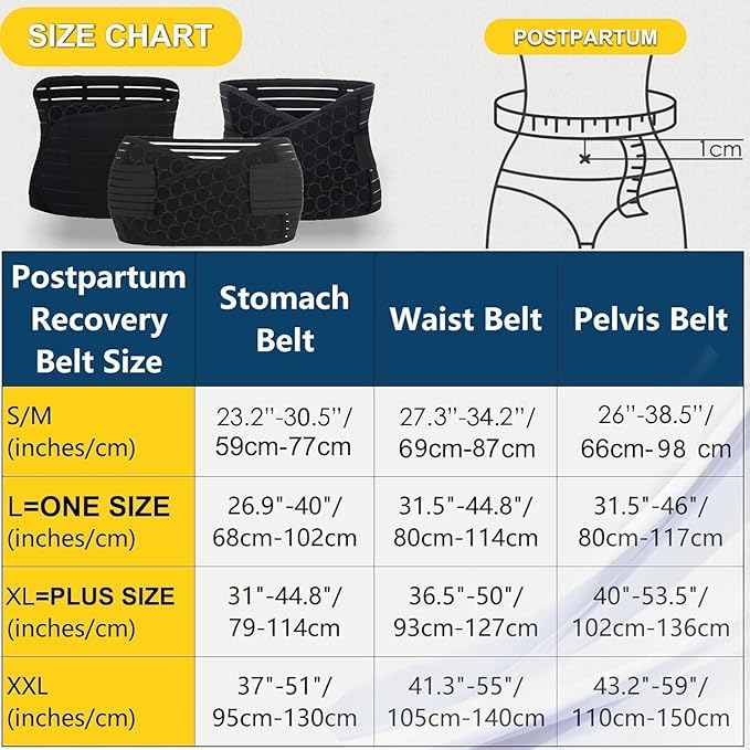3 in 1 Postpartum Belly Band - Postpartum Belly Support Recovery Wrap, After Birth Brace, Slimming Girdles, Body Shaper Waist Shapewear, Post Surgery Pregnancy Belly Support Band (S/M, Beige)