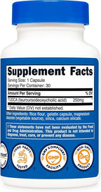 Nutricost Tudca 250mg, 30 Capsules (2 Bottles)