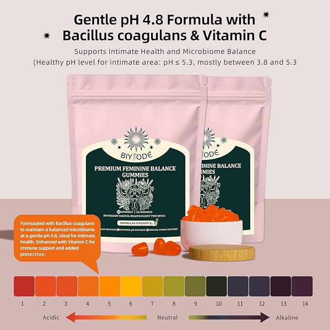 J-PRQ Premium Feminine Balance Gummies for Women's – Probiotic for Women, Hawaiian Pineapple Flavor, Supports Vitality & PH Balance - Vegetarian Friendly 60 Gummies