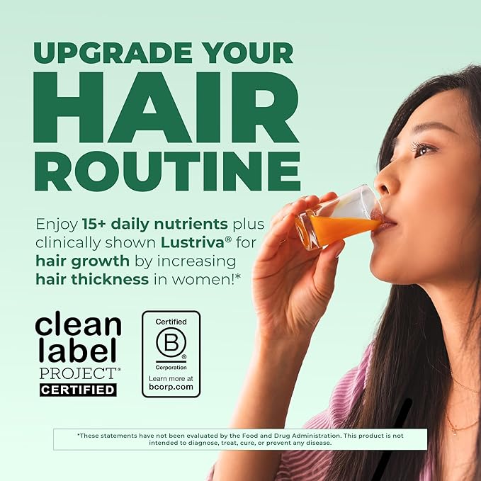 MARYRUTH'S Liquid Multivitamin+Hair Growth | Clinically Tested for Thicker Hair & Facial Wrinkles in Women | Biotin 10000mcg | Lustriva Hair Growth Supplement | Skin Care | Age 18+ | 30 Fl Oz