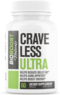 Crave Less Ultra - Supports GLP-1 Pathway Function - Weight Loss Pills/Appetite Suppressnt + Fat Burner for Women & Men | Increase Energy - 3rd Party Tested Formula - 60 Capsules for Adults