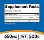 Nutricost Calcium Citrate Powder (500 Grams) (Unflavored) - Pure Calcium Citrate, No Fillers, Gluten Free (1.1lbs)