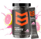 MTN OPS Ignite Sugar Free Energy Drink Powder Trail Packs with 200mg Caffeine, Travel Pre Workout Packets for to-Go Energy, Nootropic Blend, L Arginine & L Citrulline, 20 Servings, Pink Lemonade