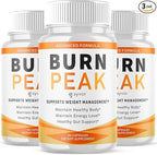 (3 Pack) Burn Peak Capsules, Official Burnpeak Pink Salt Pills with All Natural Ingredients, Advanced BurnPeak Health Supplement with Premium Vitamins for Active Lifestyle Support (180 Capsules)