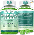 2 Pack Organic Valerian Root Gummies, Natural Calm to Help Relaxation, Herbal Supplement for Mood Support, Melatonin Free, Non-GMO, Gluten Free, Vegan, Green Grape Flavor, 120 Count