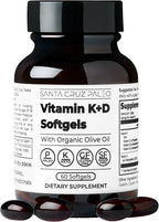 Santa Cruz Paleo Vitamin K2 + D3 Softgels, Daily Supplement with Organic Olive Oil, Includes Vitamin K1 & Two Forms of K2, Supports Heart & Bone Health, Gluten Free, Sugar Free, Paleo, Keto, 60 Count