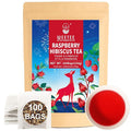 WT WEETEE Raspberry Hibiscus Herbal Tea Bags 100 Count, Hibiscus, Lemongrass & Rosehip Blend with Natural Raspberry Flavor, Caffeine Free, Hot or Iced Tea