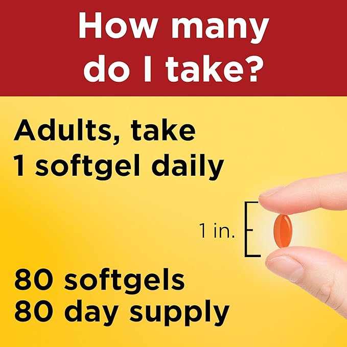 Nature Made CoQ10 200mg Softgels, Dietary Supplement for Heart Health Support, 80 Softgels, 80 Day Supply