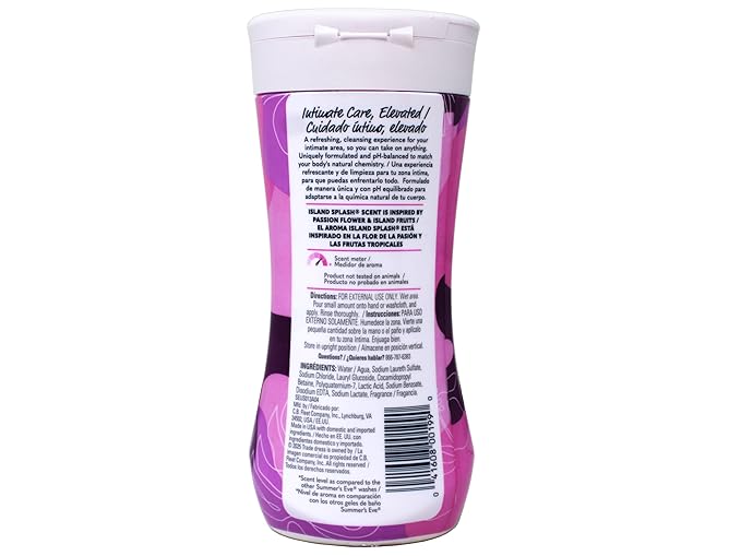 Summer's Eve Island Splash Refreshing Daily Feminine Wash, Removes Odor, pH balanced, 9 fl oz. (Pack of 4)