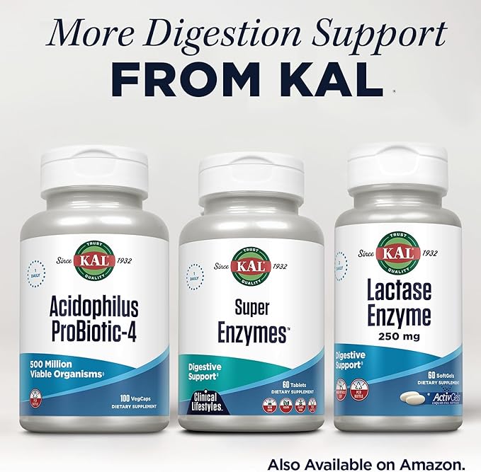 KAL Super Enzymes Tablets, 60 Count