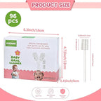 Baby Tongue Cleaner 96-Count, Newborn Oral Care Gauze Swabs – Soft Disposable Mouth Wipes for 0-36 Months, 2-Month Supply Travel-Pack Infant Tongue Brush Alternative