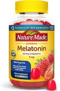 Nature Made Melatonin 5mg Adult Melatonin Gummies, 100% Drug Free Sleep Aid, 70 Gummies, Extra Strength Nature Made Melatonin