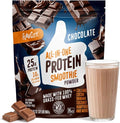 FlavCity Chocolate All in One Protein Shake Powder - On the Go Meal Alternative + Collagen Peptides, Reishi & Cordyceps - Focus, Skin, Hair & Joint Support - 100% Grass Fed Whey, 20 Servings