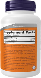 Now Supplements,L-Tyrosine 750 mg,Supports Mental Alertness*,Neurotransmitter Support*,90 Veg Capsules,(Pack of 2)