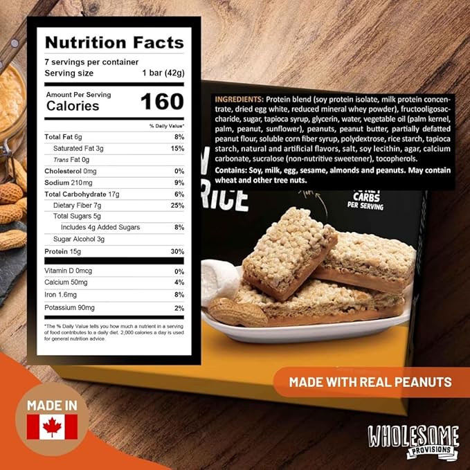 Protein Crispy Rice Treats, 15g Protein, 3g-7g Net Carbs, Low Carb, Fluffy, Soft, Chewy, Gluten Free, High Fiber, Keto-Friendly, No Aftertaste (Fluffy Peanut Butter, 5 Pack)