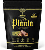 Ambrosia Planta - Premium Plant-Based Protein | Vegan & Keto Friendly | Gourmet Flavors with No Bloating or Stomach Upset | Gluten & Soy Free | No Added Sugar | 14 Servings | (Candy Bar)