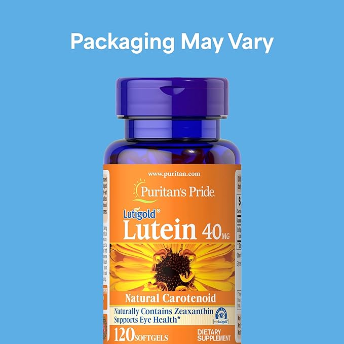 Puritan's Pride Premium Lutigold™ Lutein Carotenoid 40mg with Zeaxanthin for Men and Women, Dietary Supplement for Eye Health Support, 8 Month Supply, 120 Easy-to-Swallow Softgels