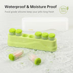 Weekly Pill Organizer 1 Time a Day, KOVIUU Removable Pill Box 7 Day, Portable Travel Pill Case, Once Daily Medication Container Holder, Week Pillbox Dispenser for Vitamin Medicine Supplement, Green