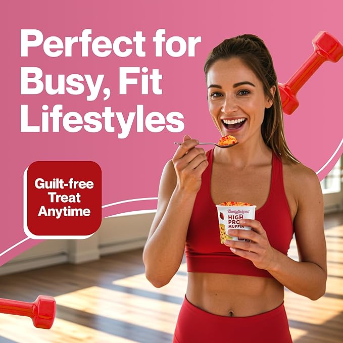 Bootylicious | 25g Protein Muffin | Ultimate Variety | Low Carb, 16g-18g Fiber, Low Glycimic Index, Low Sugar, 2.32-2.75oz Cup, 12-Pack