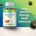 Vitamatic Matcha Gummies 60 Count | Strawberry & Watermelon Flavor - Non-GMO