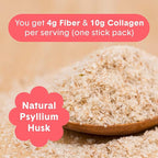 Bellway Super Fiber Packets + Collagen, Sugar-Free Psyllium Husk Powder with Collagen Peptides & Hyaluronic Acid for Gut Health, Healthy Skin, Nails, Bones & Joints, Strawberry Lemonade (10 Packets)