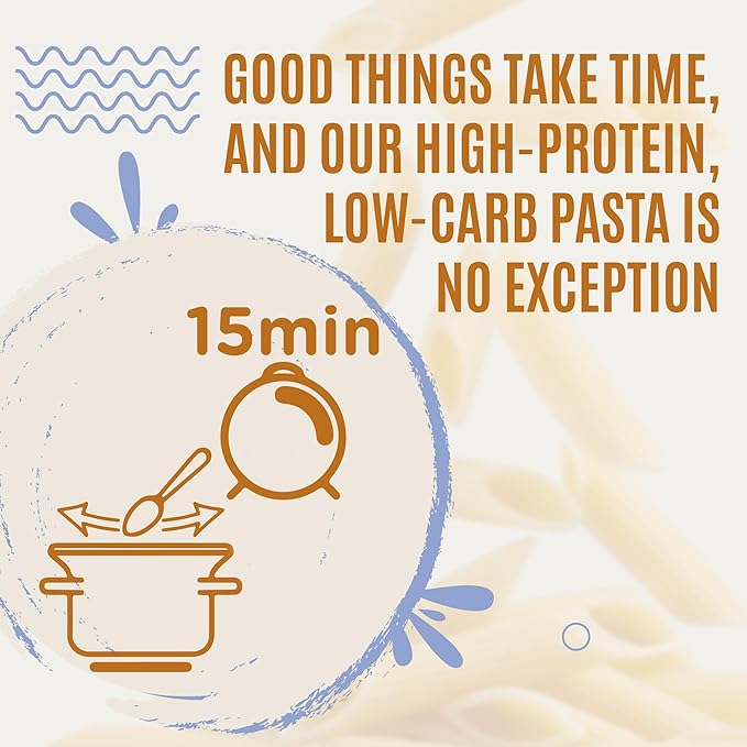 Care Free Kitchen Plain Penne 8oz (3 Pack) Keto Pasta Noodles, 20g High Protein, Low Carb 2g Net Carbs, 26g High Fiber