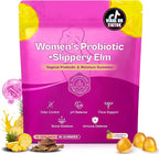Slippery elm Feminine Probiotic + Moisture Gummies–Supports pH Balance, Vaginal Flora & Odor Health– with Bacillus coagulans and Slippery Elm – Delicious Pineapple Flavor, 60 Count.