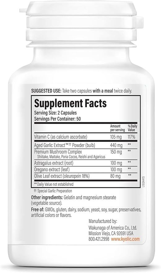 Kyolic Aged Garlic Extract Formula 103, Immune Support*, 100 Capsules