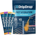 DripDrop Hydration Packets - Tropical Variety Pack - Single Serve Electrolytes Powder Drink Mix - Mango, Açaí, Passion Fruit, Piña Colada - Non-GMO, Gluten Free, Vegan - 16 Sticks