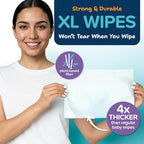 Body Wipes for Adults Bathing No Rinse 150pc XL - Ultra Thick Shower Travel Wipes for Personal Cleansing & Hygiene Essentials, Elderly Care, Incontinence Disposable Washcloths for Women Men