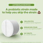 Lactobacillus Helveticus Probiotic Supplement 240 Tablets 3 Billion CFU Probiotics for Men & Women Supports Intestinal Digestive & Gut Health (240, Lactobacillus Helveticus)