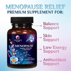 Menopause Supplements for Women - Natural Hormone Support with DIM, BioPerine & Broccoli Extract - Menopause Relief and Balance Antioxidant, for Hot Flashes and Night Sweats Support - 60 Capsules