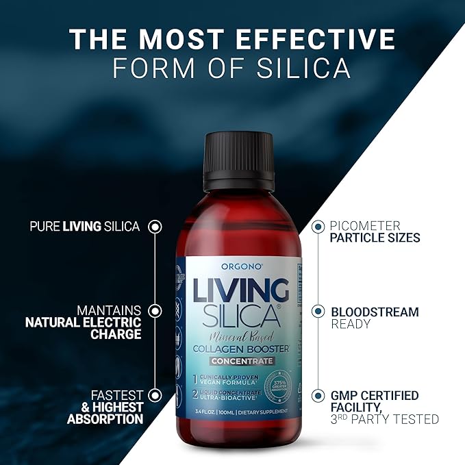 Living Silica ORGONO Silica Drops – Travel Size | Vegan & Mineral-Based Formula | 100mL