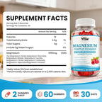Magnesium Complex Gummies 8 Elemental 1000mg - Magnesium Glycinate, Citrate, Malate, Taurate, Supports Bones, Muscle, Nerve Health, for Women & Men, Vegan Non-GMO, Raspberry Flavor, 60 Count