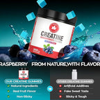 Creatine Gummies, NSF Certified, 5g Creatine Monohydrate per Serving with Taurine & B12, Blueberry Flavor, 120 Count, for Men & Women