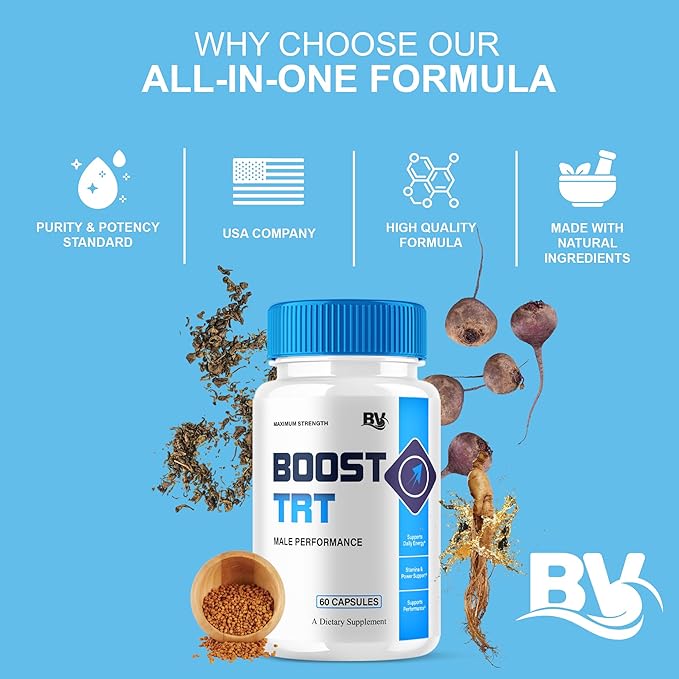 (2 Pack) Boost TRT Maximum Strength Performance Supplement BoostTRT Premium Capsules, Boost TRT Maximum Strength Advanced Multivitamin Supplement, BoostTRT Health Management Pills (120 Capsules)