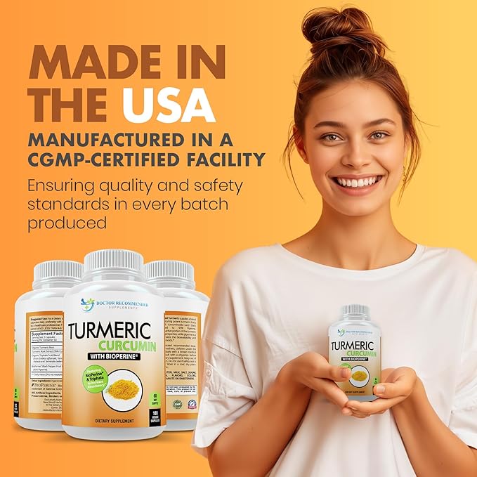Turmeric Curcumin Supplement - 2250mg/d - Veggie Caps - 95% Curcuminoids with Black Pepper Extract (Bioperine) - 750mg Capsules - 100% Organic - Most Powerful Turmeric (Pack of 2)