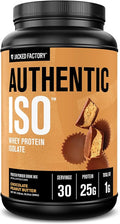 Jacked Factory Authentic ISO Whey Protein Isolate Powder - Low Carb, Non-GMO Muscle Building Protein w/No Fillers, Post Workout Recovery - 30 Servings, Chocolate Peanut Butter