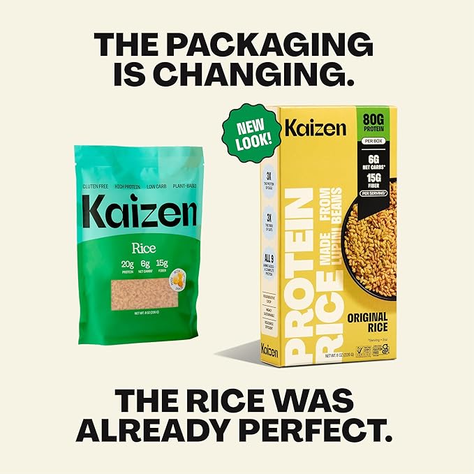 Kaizen Protein Rice Variety Pack, 20g Protein, Low Carb (6g Net Carbs), Keto-Friendly, Gluten-Free, Made with Plant-Based Lupini Beans, High Fiber, 8 Ounce, Pack of 3