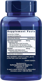 Life Extension Advanced Milk Thistle, Liver Health Supplement, Liver Detox, Cell Division, silymarin, silybin, bioavailable, Gluten Free, Non-GMO, 120 softgels