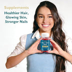 Hair Skin and Nails Biotin Gummies, Supports Hair Growth, Healthy Skin & Stronger Nails, Vegan Hair Vitamins for Women & Men, 30 Day Supply, Raspberry, 60 Count
