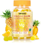 VIFSSG Magnesium Glycinate Gummies 500 Mg, Triple Magnesium Complex Sugar-Free Gummies with Malate 400 Mg, Citrate 400 Mg, Magnesium Supplement Chewable for Women & Men Vegan, Organic 60 Count