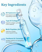 4% Hyaluronic Acid Serum for Face, 8D Hyaluronic Acid Ultra Hydrating Anti-Aging Serum with 20,000ppm Acetyl Hexapeptide-8, Korean Skincare Single-Use Ampoule for Dry & Sensitive Skin, 30pcs