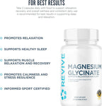 Revive MD Pure Magnesium Glycinate 200mg – High Absorption Supplement for Relaxation, Stress Relief, Sleep & Memory Support – Promotes Strong Bones, Healthy Nerve & Muscle Function (180 Servings)