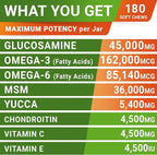 Glucosamine Treats for Dogs - Joint Supplement w/Omega-3 Fish Oil - Chondroitin, MSM - Advanced Mobility Chews - Joint Pain Relief - Hip & Joint Care - Chicken Flavor - 180 Ct - Made in USA